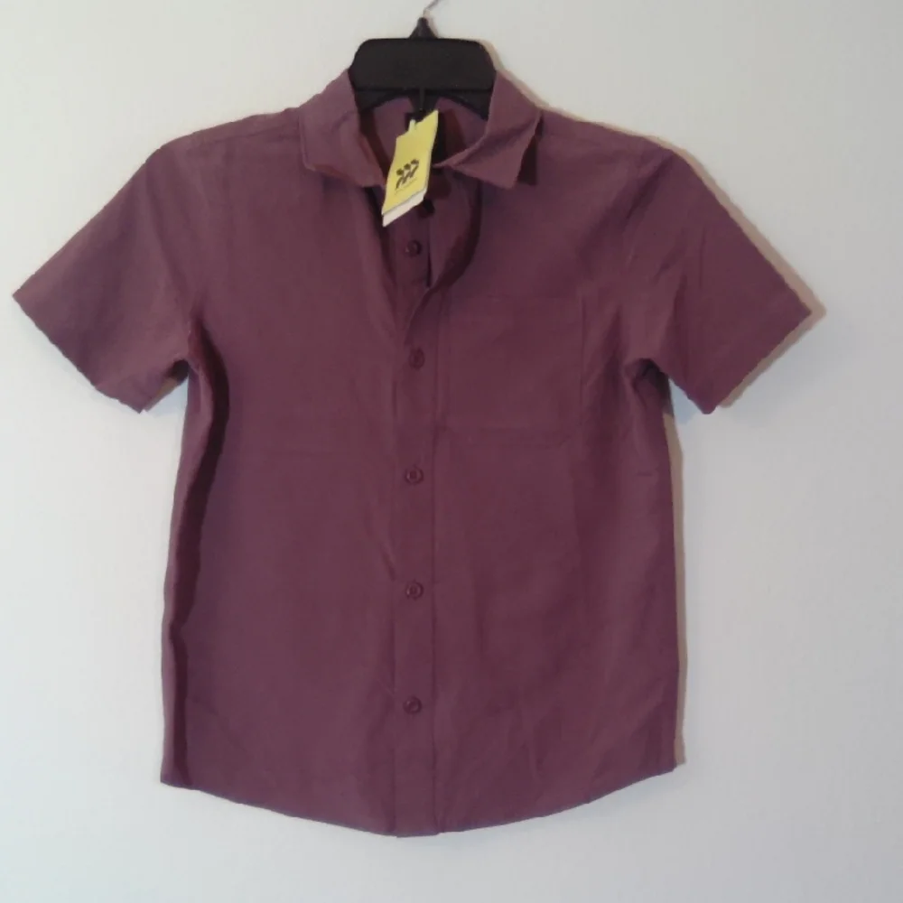 All in Motion Plum Button Down Shirt - Picture 1 of 5